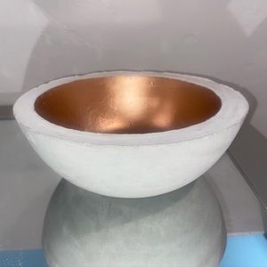 Concrete Bowl with Rose Gold Detail